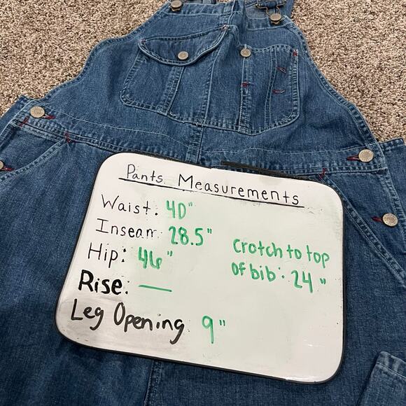 Vintage 90s Women's Limited Jeans Carpenter Blue Denim Jeans Bibs Overalls - Picture 9 of 9